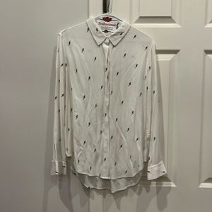Rails Taylor White Flocked Lightning Blouse